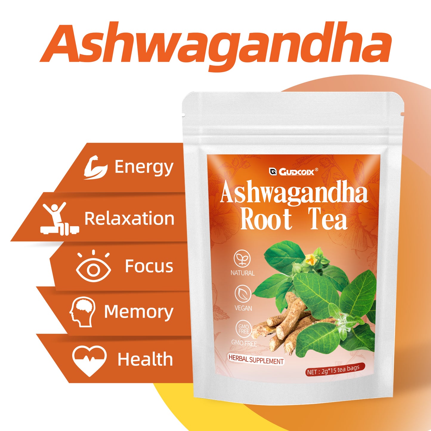 Ashwagandha Root Tea — Adaptogenic Stress Relief Blend