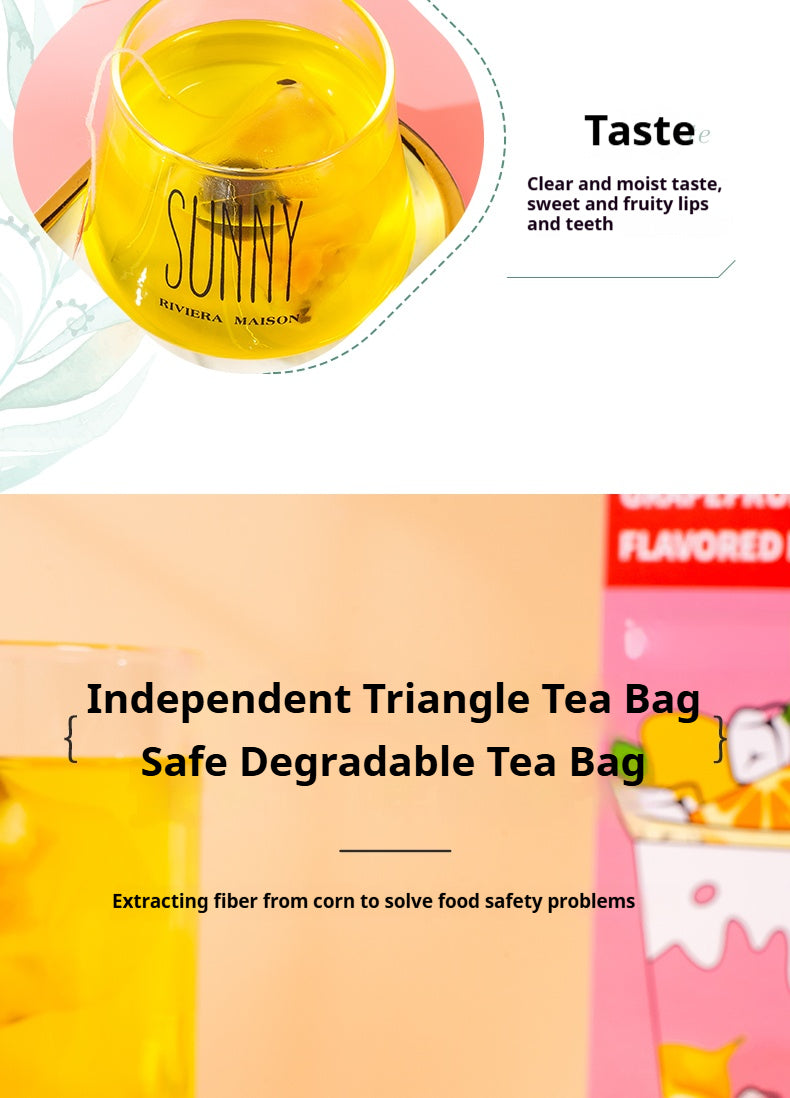 Grapefruit Lemon Flavored Fruit Tea - Refreshing Beverage for Allergic Beverages 1 Bottle (15 sachets)