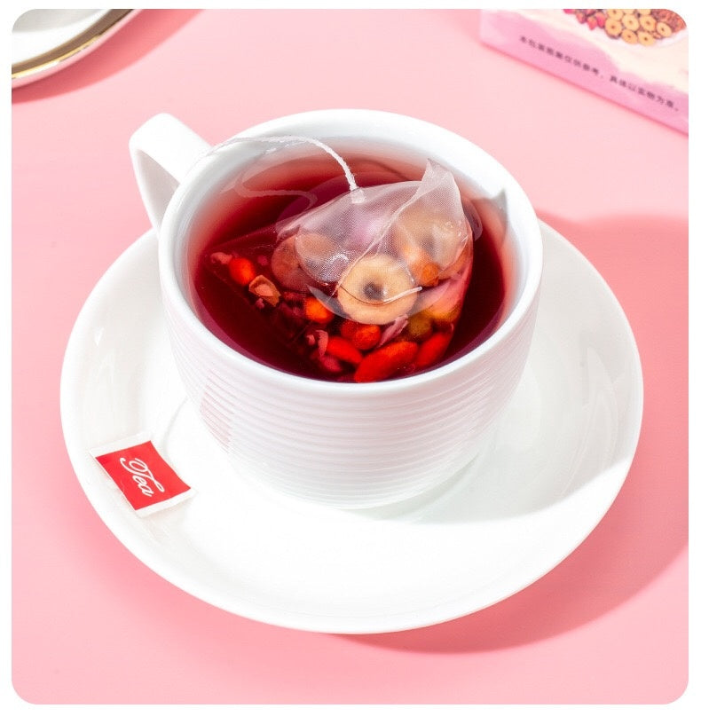 Hormone Balance Tea Rose Beetroot Five Red Herbal Tea For Woman‘s Health With Jujube Red bean Red Rice Longan Goji Mulberry