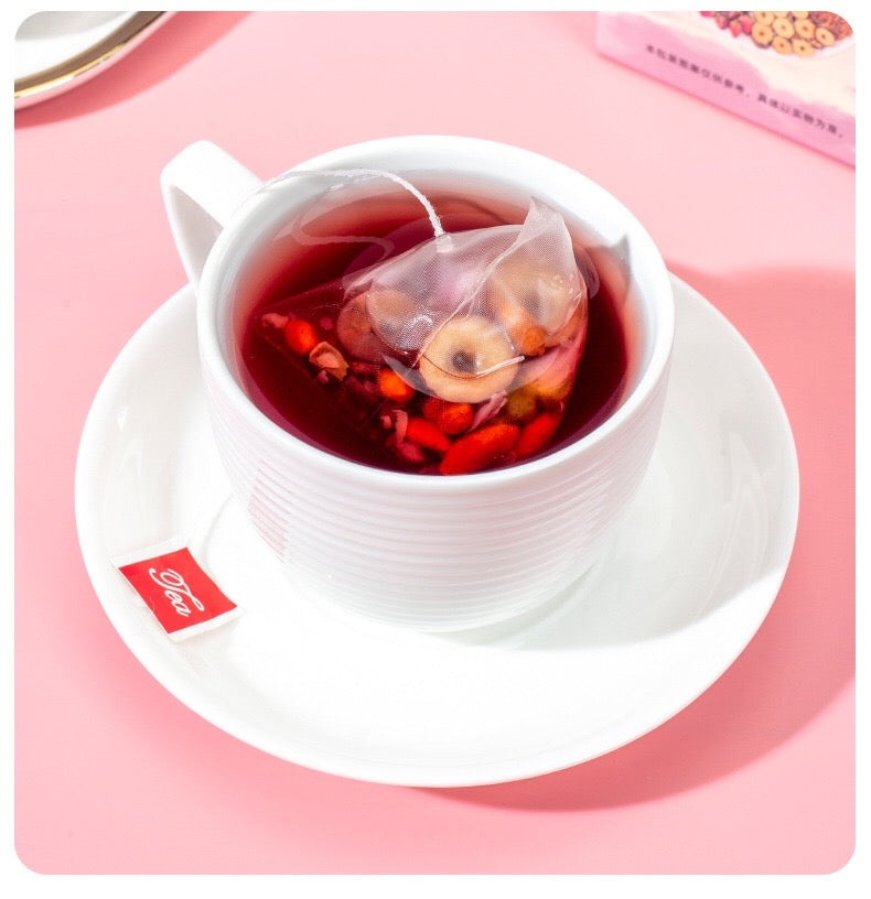 Hormone Balance Tea Rose Beetroot Five Red Herbal Tea For Woman‘s Health With Jujube Red bean Red Rice Longan Goji Mulberry