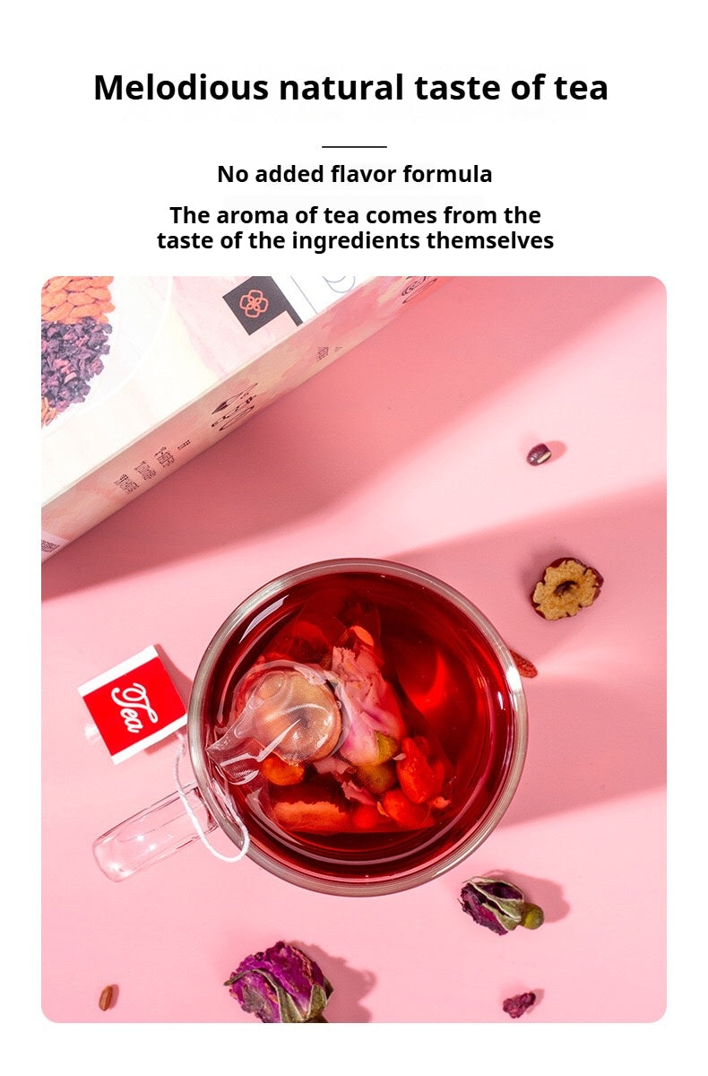 Hormone Balance Tea Rose Beetroot Five Red Herbal Tea For Woman‘s Health With Jujube Red bean Red Rice Longan Goji Mulberry