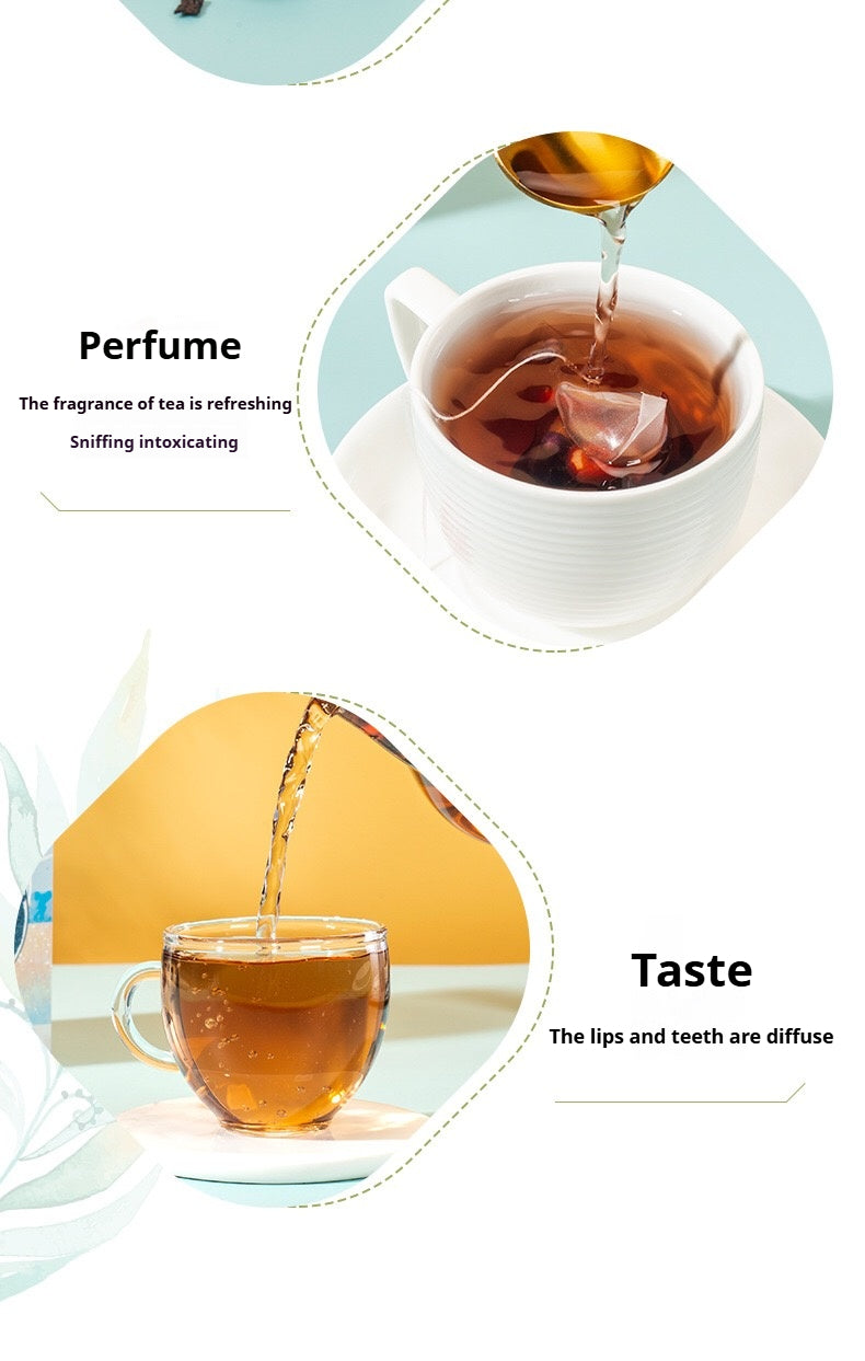 HuangJing GoJi Five Black Herbal Tea For Man's Health Black Bean Black Rice Black Sesame Mulberry Jujube Fiber Asian