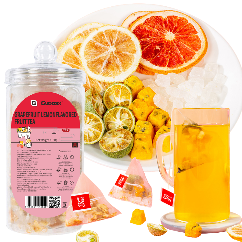 Grapefruit Lemon Flavored Fruit Tea - Refreshing Beverage for Allergic Beverages 1 Bottle (15 sachets)