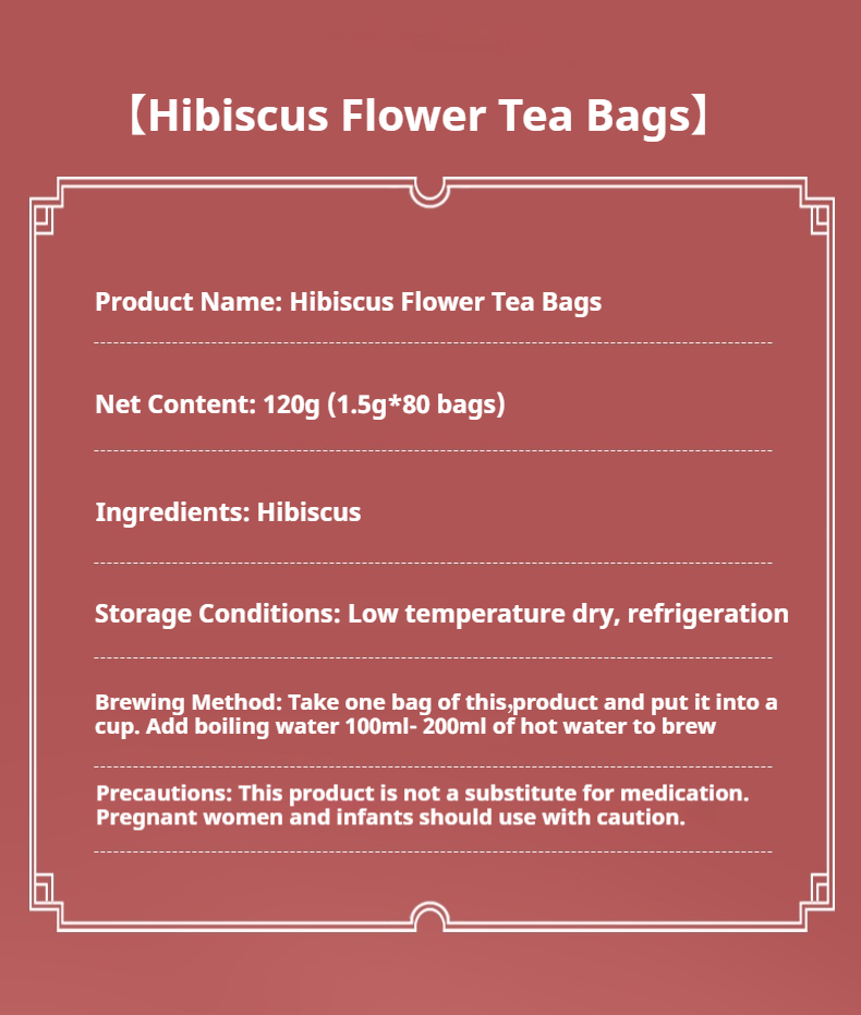 NATURAL HIBISCUS FLOWERS TEA 1 Bag（80 packs）