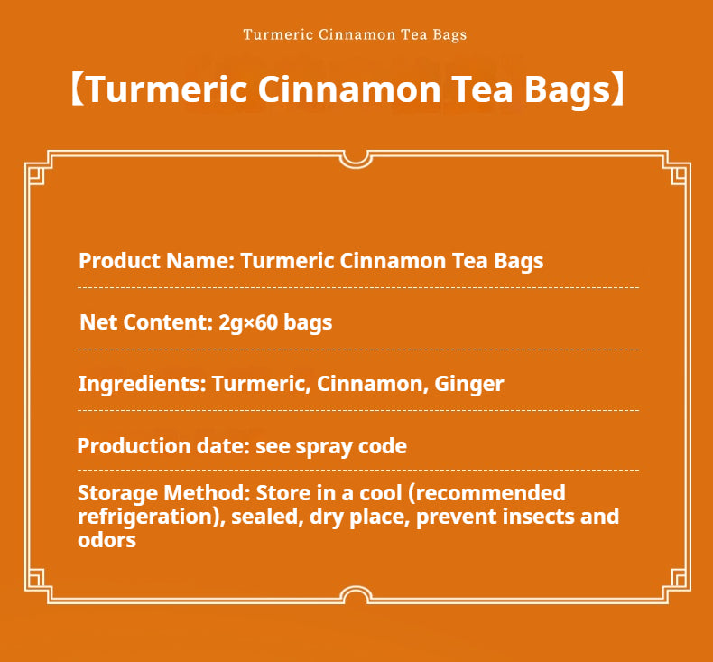 Turmeric Ginger Cinnamon Tea ingredients list with spices

