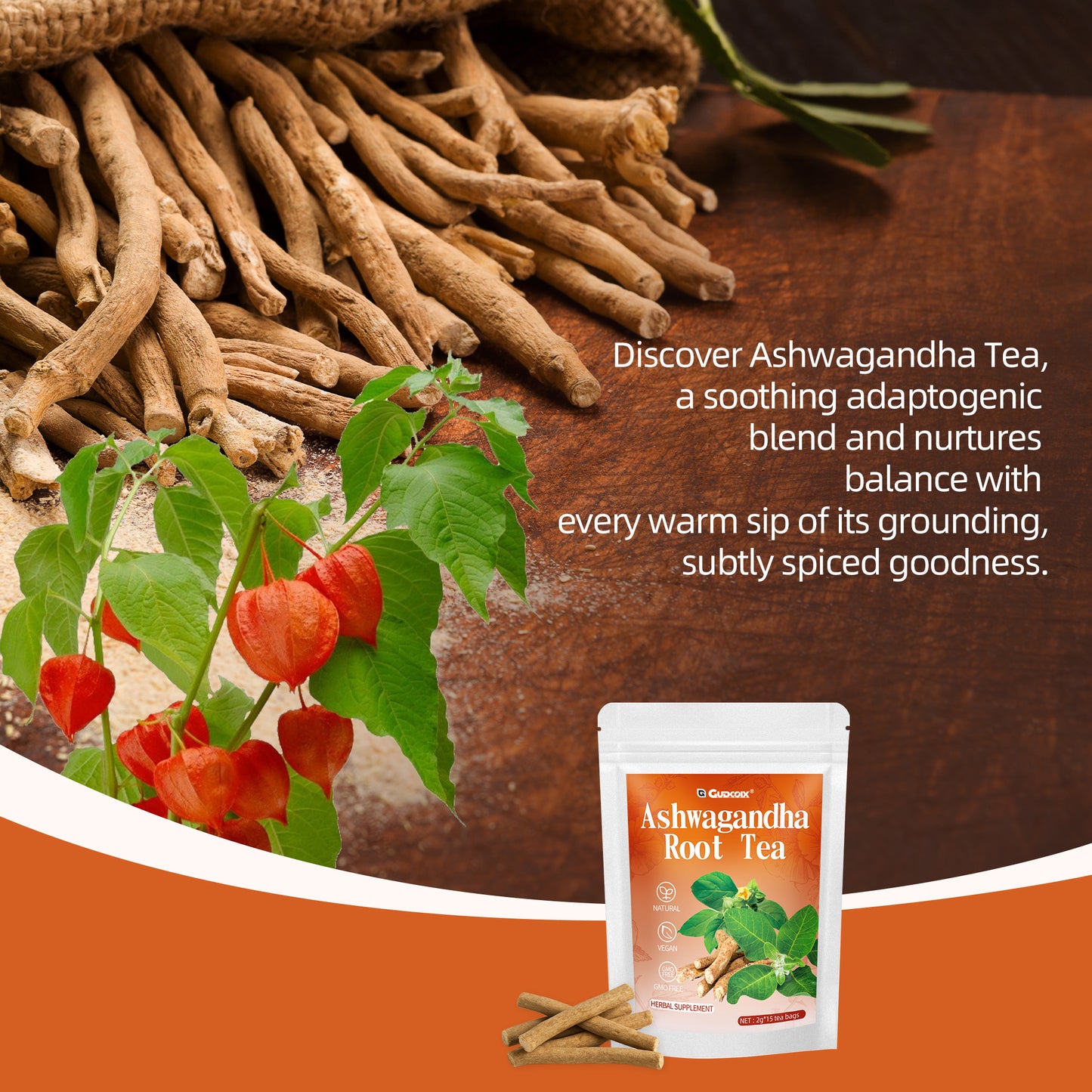 Ashwagandha Root Tea — Adaptogenic Stress Relief Blend