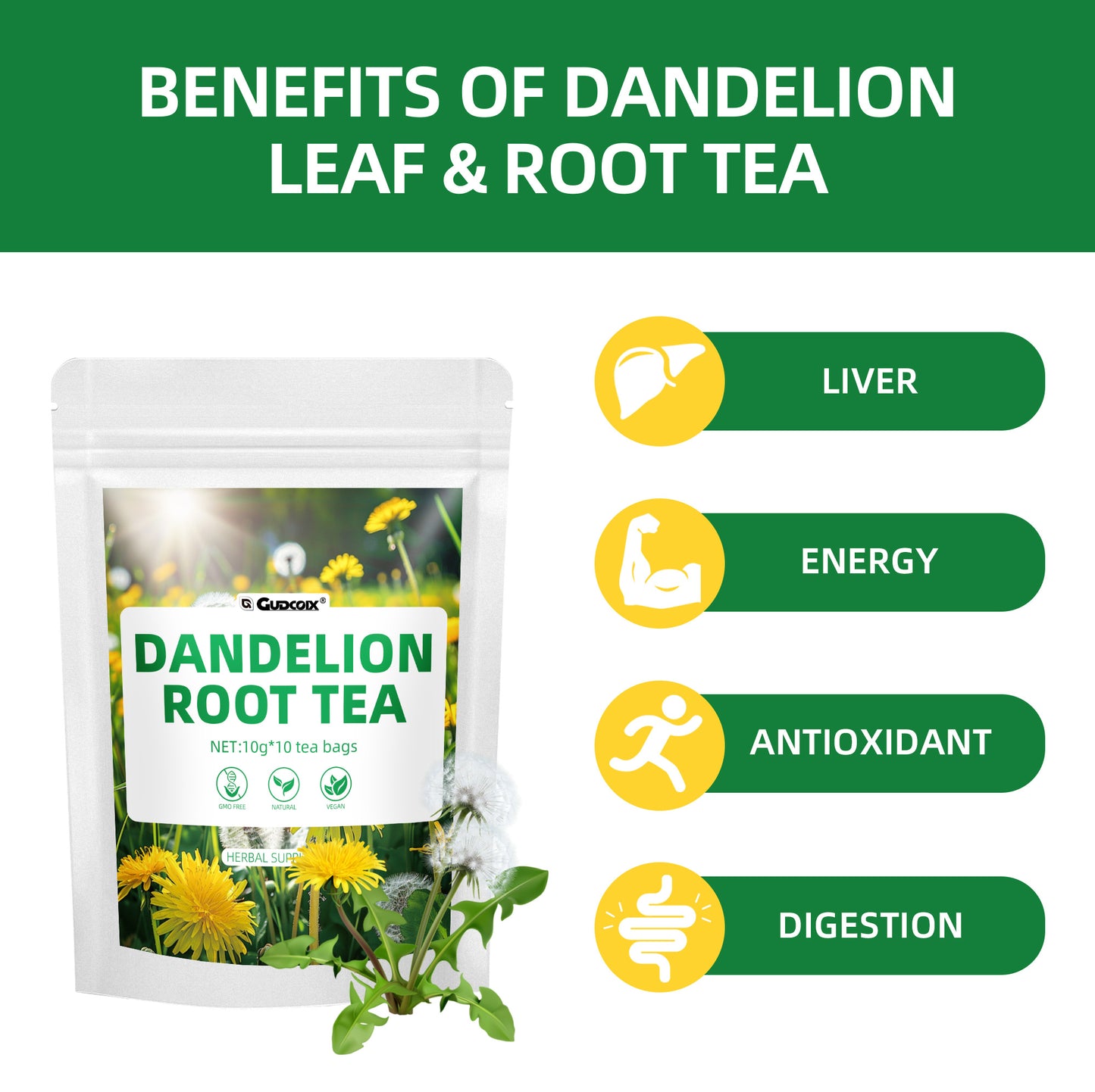 Dandelion Root Tea — Eight-Herb Coffee Alternative Blend