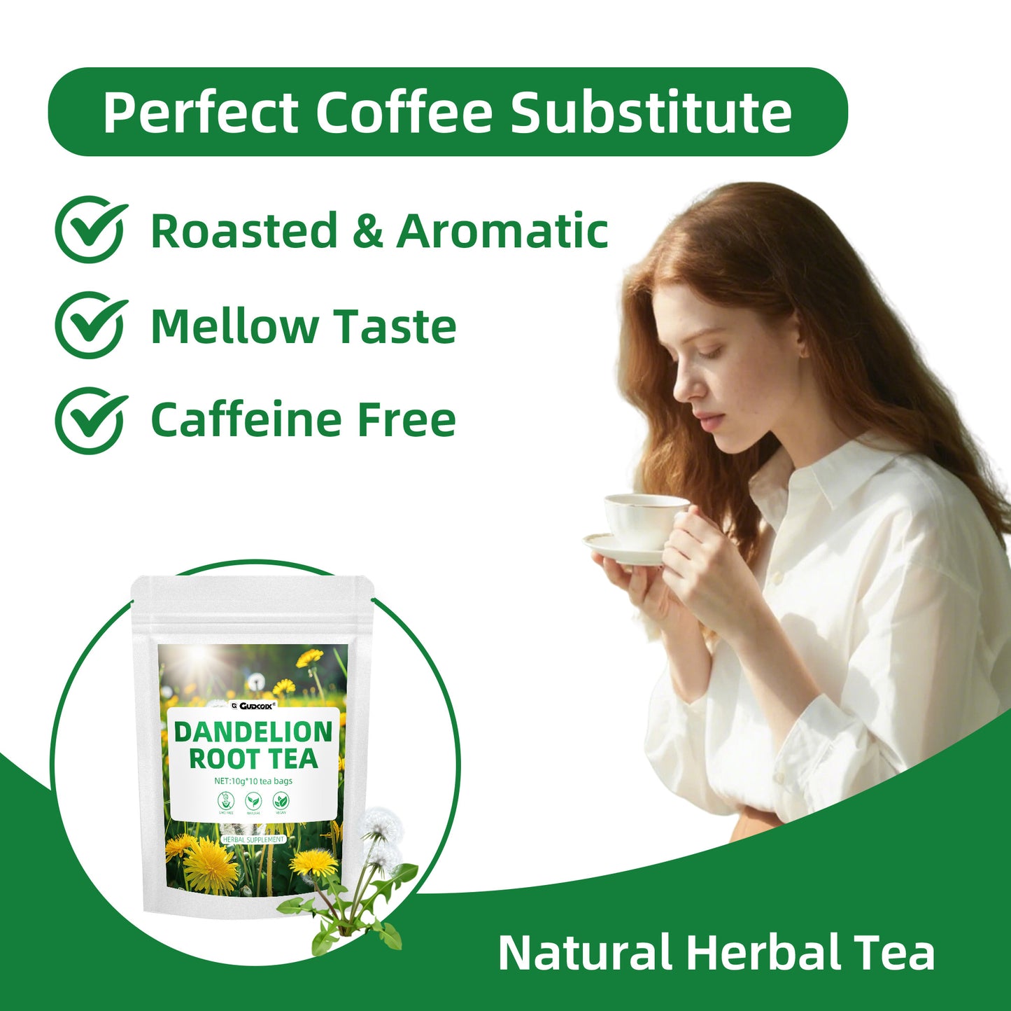 Dandelion Root Tea — Eight-Herb Coffee Alternative Blend