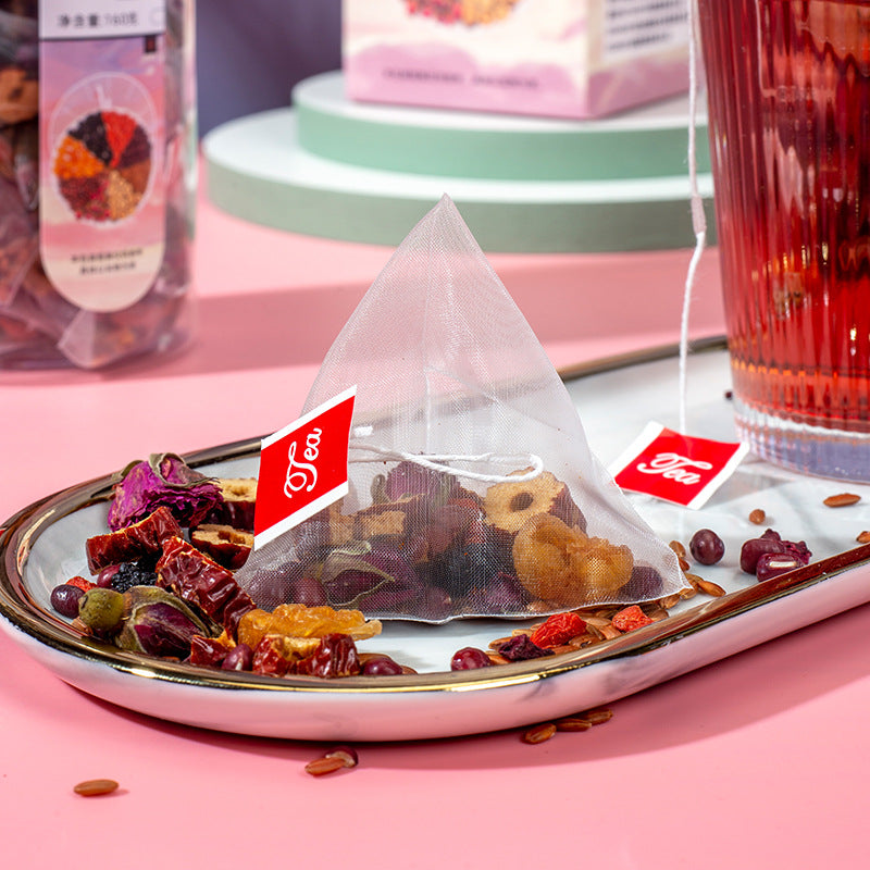 Hormone Balance Tea Rose Beetroot Five Red Herbal Tea For Woman‘s Health With Jujube Red bean Red Rice Longan Goji Mulberry