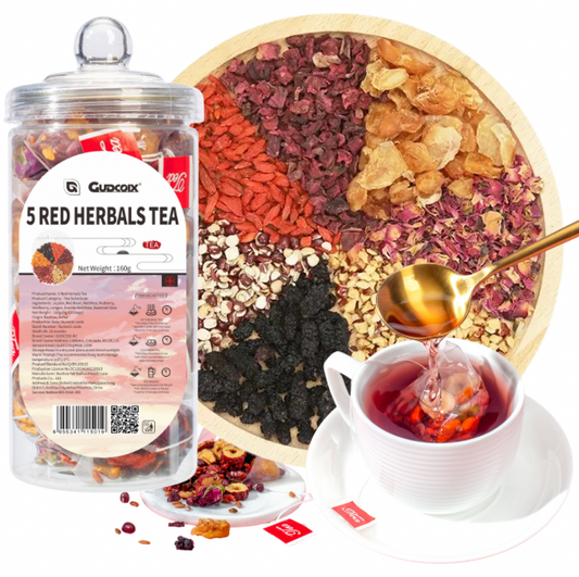 Hormone Balance Tea Rose Beetroot Five Red Herbal Tea For Woman‘s Health With Jujube Red bean Red Rice Longan Goji Mulberry