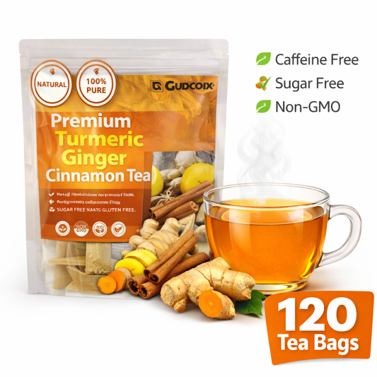 Turmeric Ginger Cinnamon Blend Tea 120 Bags - 100% Natural No Additives
