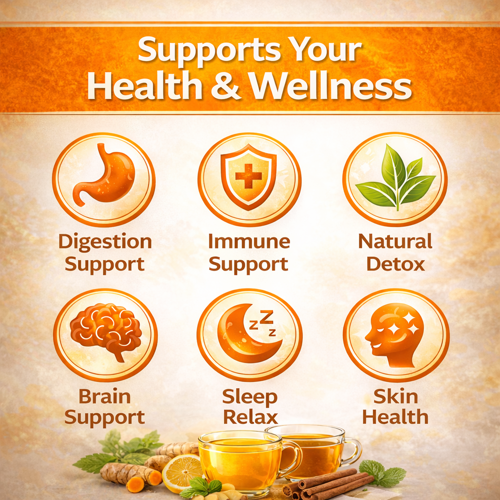 Individual turmeric ginger cinnamon tea bag detail
