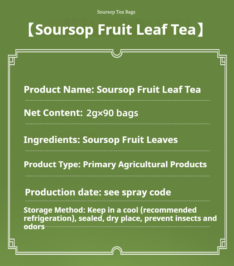 Soursop Leaf Tea box back with product details
