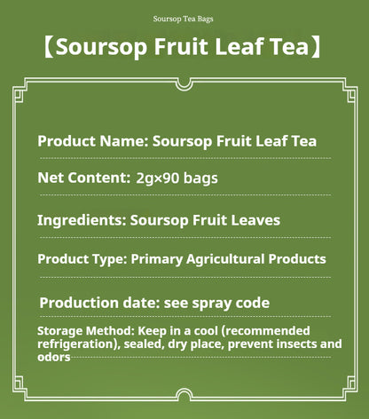 Soursop Leaf Tea box back with product details
