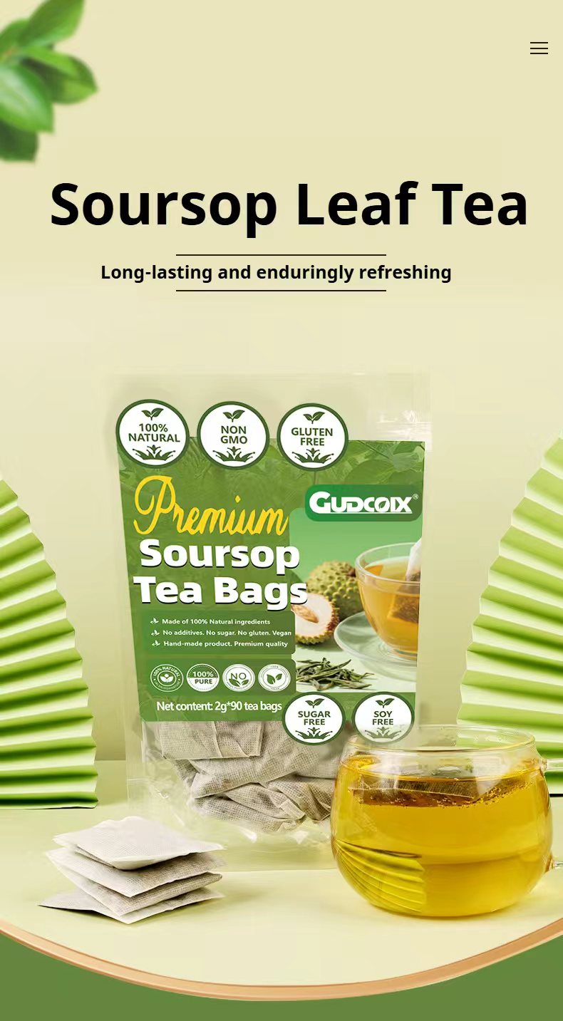 Brewed Soursop Leaf Tea showing natural green color
