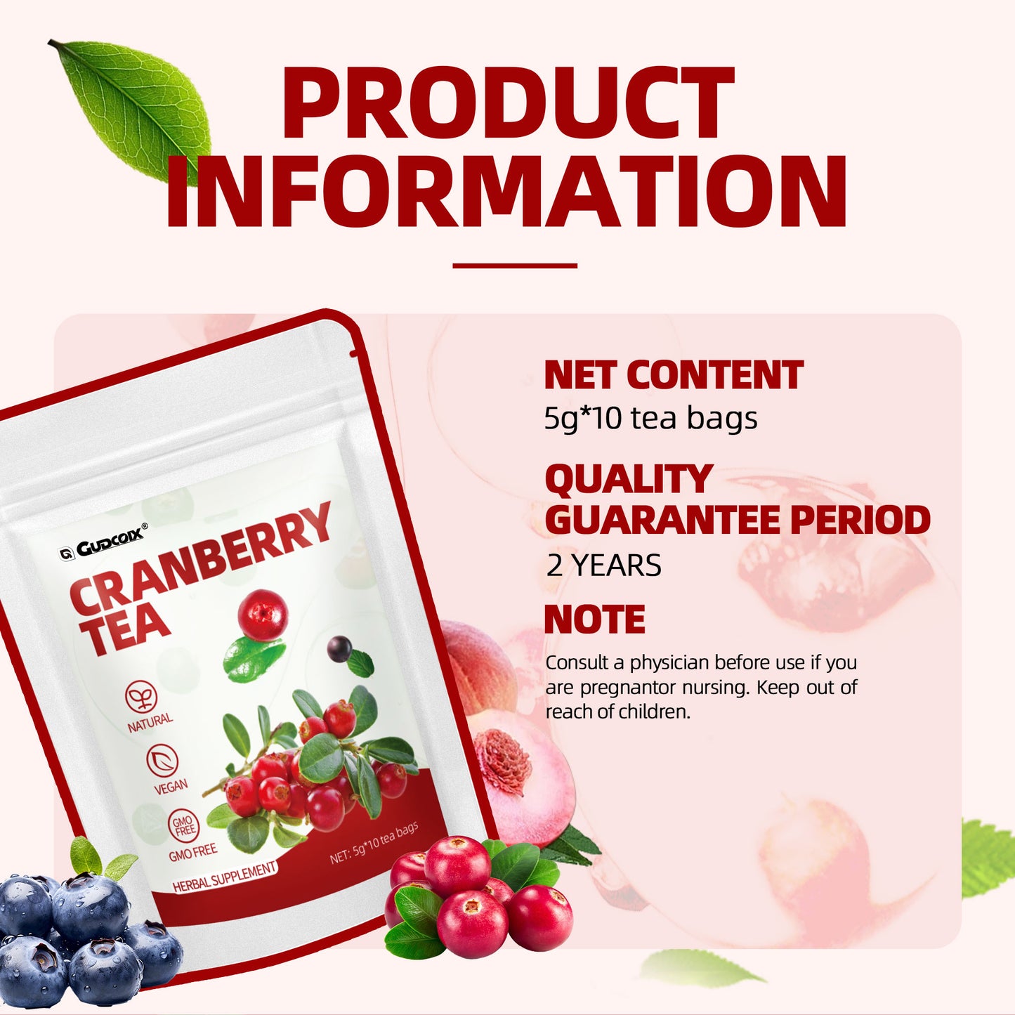 Cranberry Tea — Natural Urinary Health & Antioxidant Blend
